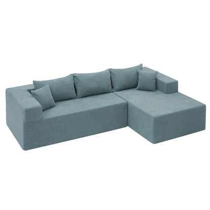 Modular Sectional Living Room Sofa Set Upholstered Sleeper Sofa for Living Room, Bedroom, Salon, 2 PC Free Combination, L-Shape