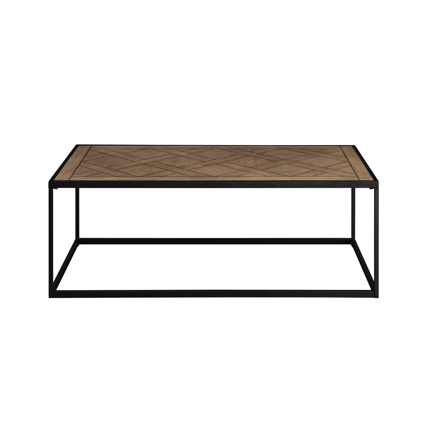 Contemporary Decorative Parquet-Top Rectangle Coffee Table – Parquet Veneer