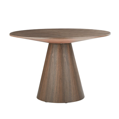 47.24''  Round Modern Style MDF Wood Dining Table in Walnut Suitable for Kitchen, Living Room, Cafe, Milk Tea Shop