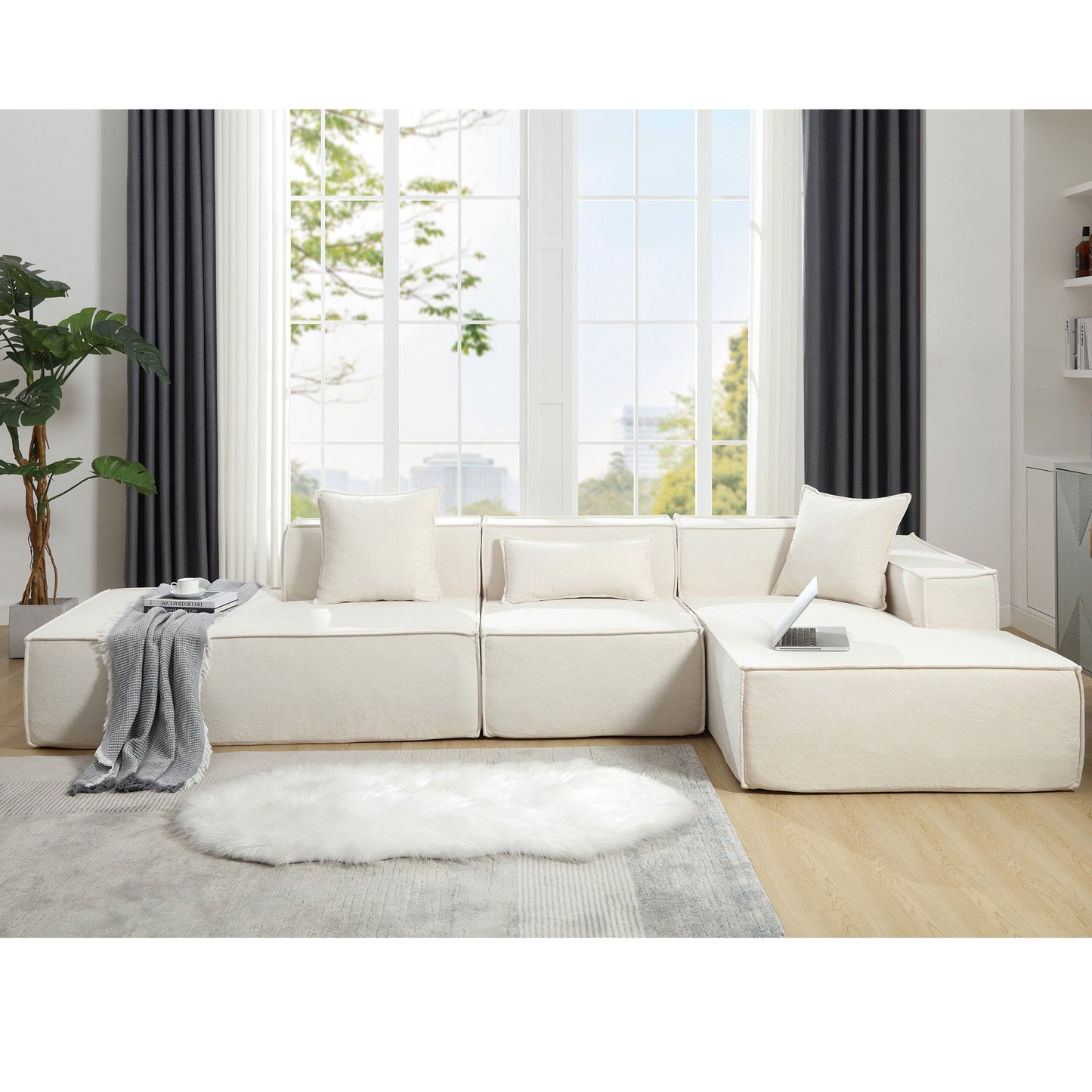 Modular Cloud Sofa Sectional, Free Combination, L-shaped