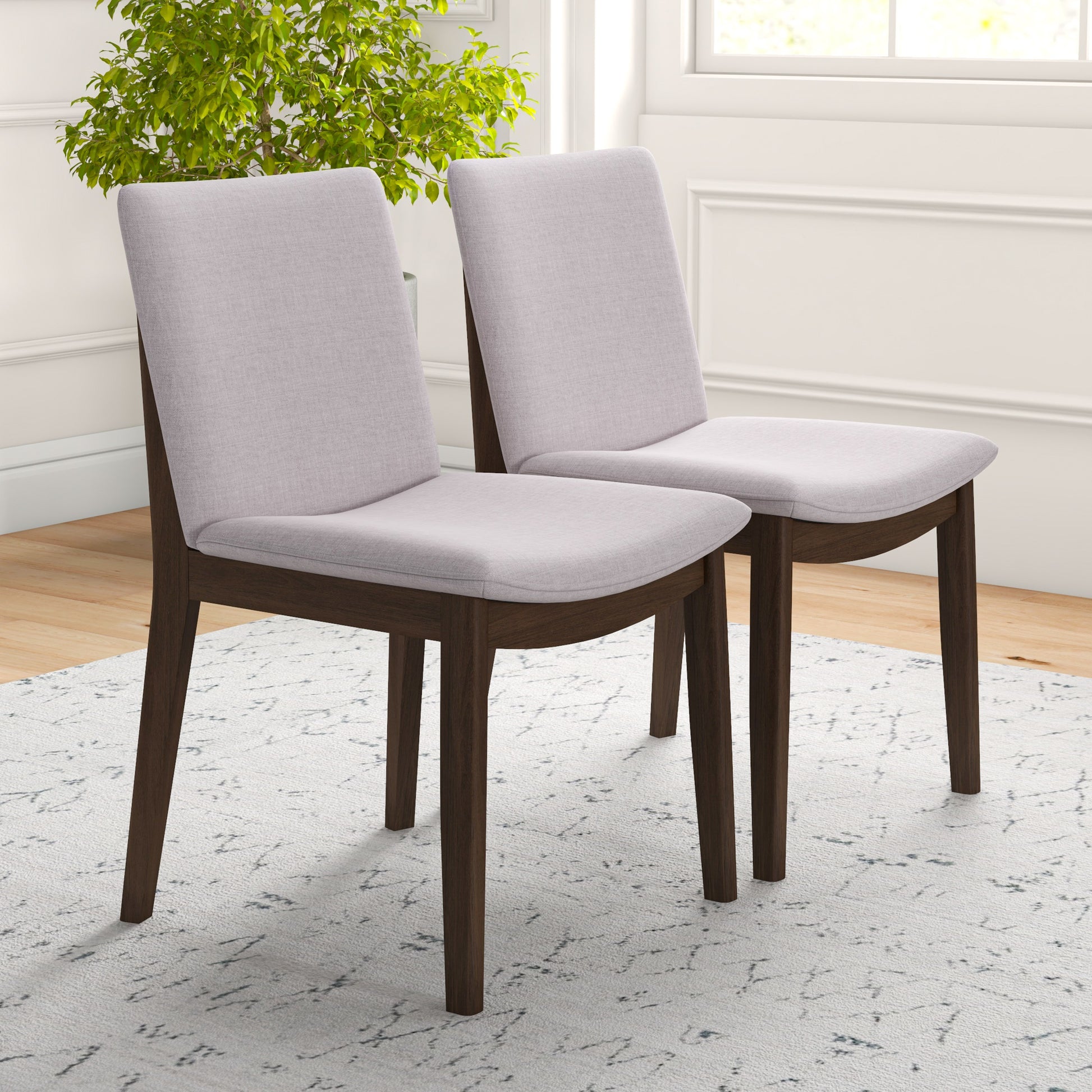 Laura Mid-Century Modern Solid Wood Dining Chair (Set of 2)