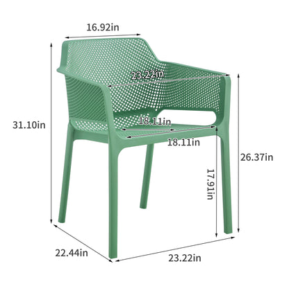 3 piece plastic arm chair Bistro GRS Premium Ocean Plastic, Green