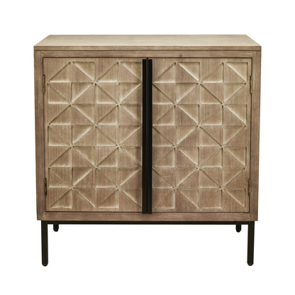 Hand-Carved 2-Doors Accent Cabinet - Traditional Craftsmanship and Functionality Combined