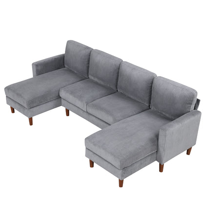 U_Style U-shaped Sponge-filled Cushion Combination Sofa, Suitable for Living Rooms, Studies, and Spacious Spaces