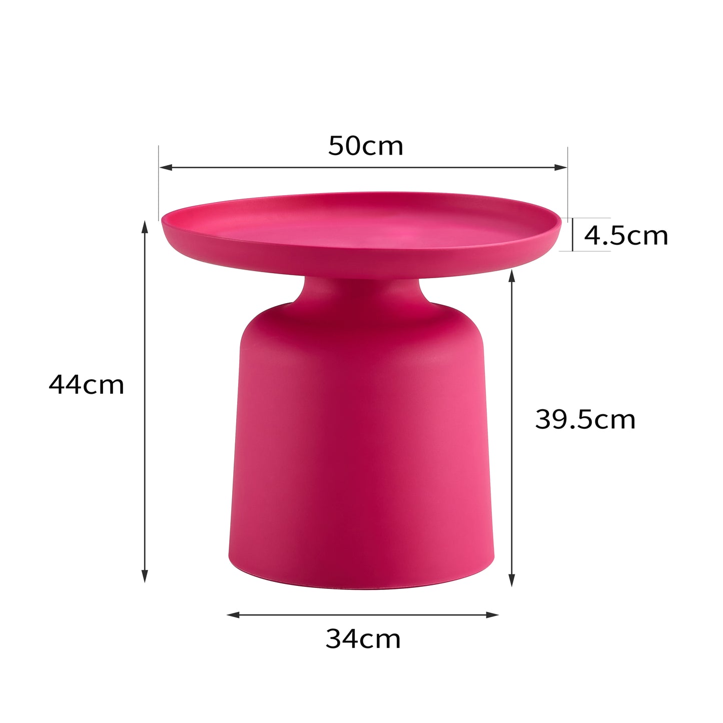 Magenta Fashion Stylish and Versatile Plastic Round Side Table indoor / outdoor use