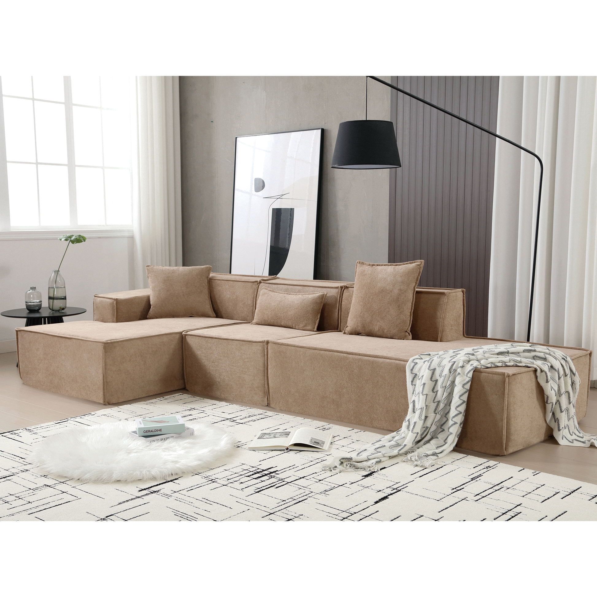 Modular Cloud Sofa Sectional, Free Combination, L-shaped