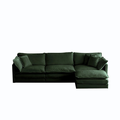 Oversized Modular Deep Seat Sectional Sofa, Green Sectional, Free Combination, Cloud Sofa