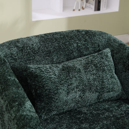 COOLMORE Swivel Barrel Chair, Comfy Round Accent Sofa Chair for Living Room, 360 Degree Swivel Barrel Club Chair, Leisure Arm Chair for Nursery, Hotel, Bedroom, Office, Lounge (Emerald Boucle)