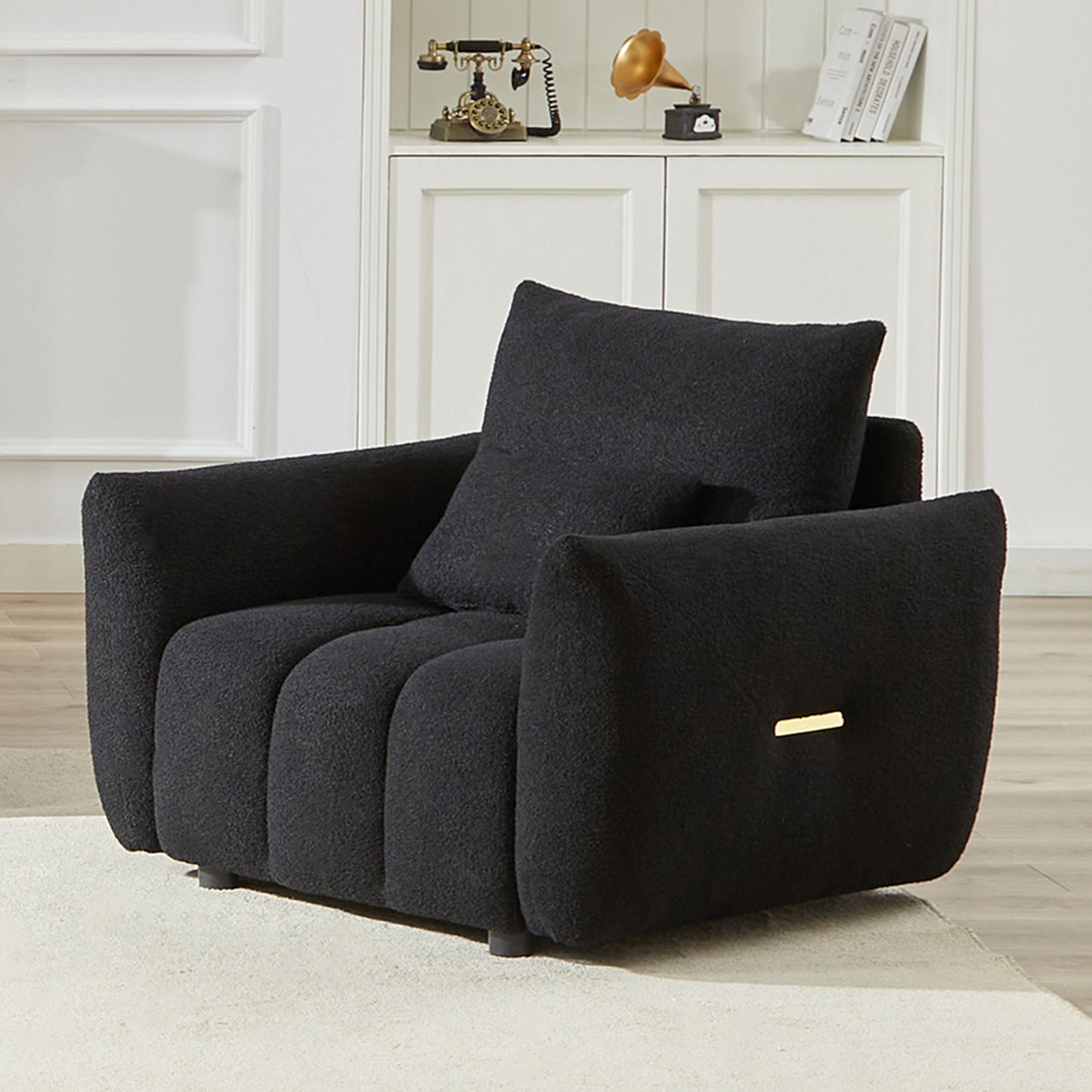 MH39.7'' Teddy Fabric Sofa, Modern Lounge Chair for Apartment, Office, Living Room and Bedroom