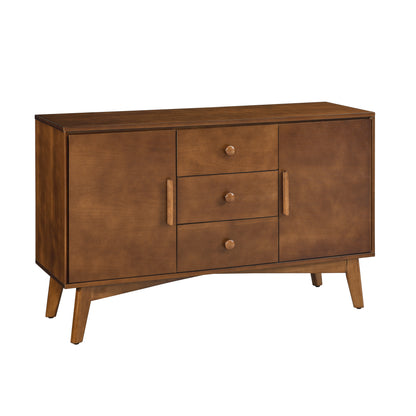 47.3" Mid Century Modern Sideboard Buffet Cabinet with Storage, Storage Cabinet with 2 Doors and 3 Drawers for Kitchen Dining Living Room Bedroom, Accent Console Table, Walnut