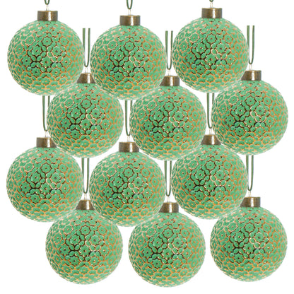 D3" Christmas Ball Ornaments, Glass Decorative Hanging Ball Christmas Tree Ornaments for Holiday Party Decorations, Set of 12