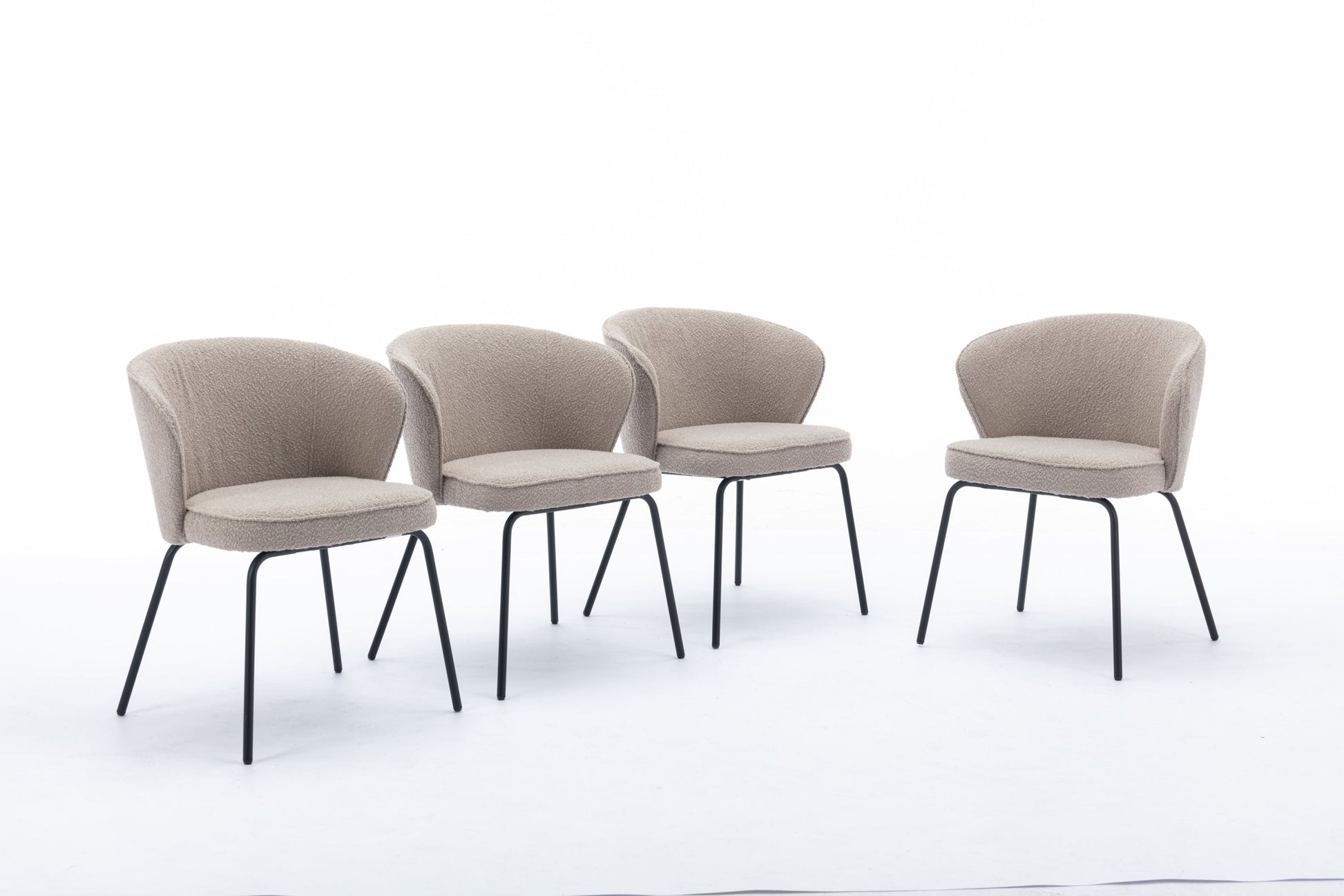 Retro Minimalist Modern Boucle Fabric Dining Chairs