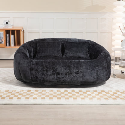 COOLMORE Bean Bag sofa Lazy Sofa Durable Comfort Lounger High Back Bean Bag Chair Couch for Adults and Kids, Indoor & Outdoor, Accent Floor Soft Lounge Chair  (Black chenille)