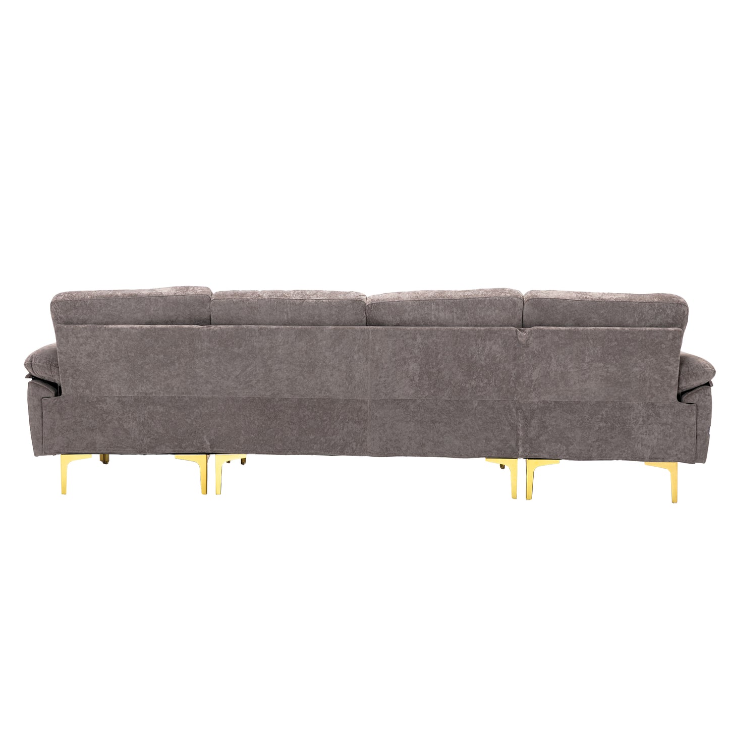 COOLMORE U-shape sectional sofa  with Ottoman , Reversible Sofa Couch for Living Room,Spacious Furniture,Durable Couch Removable and machine washable cover (Grey Velvet)