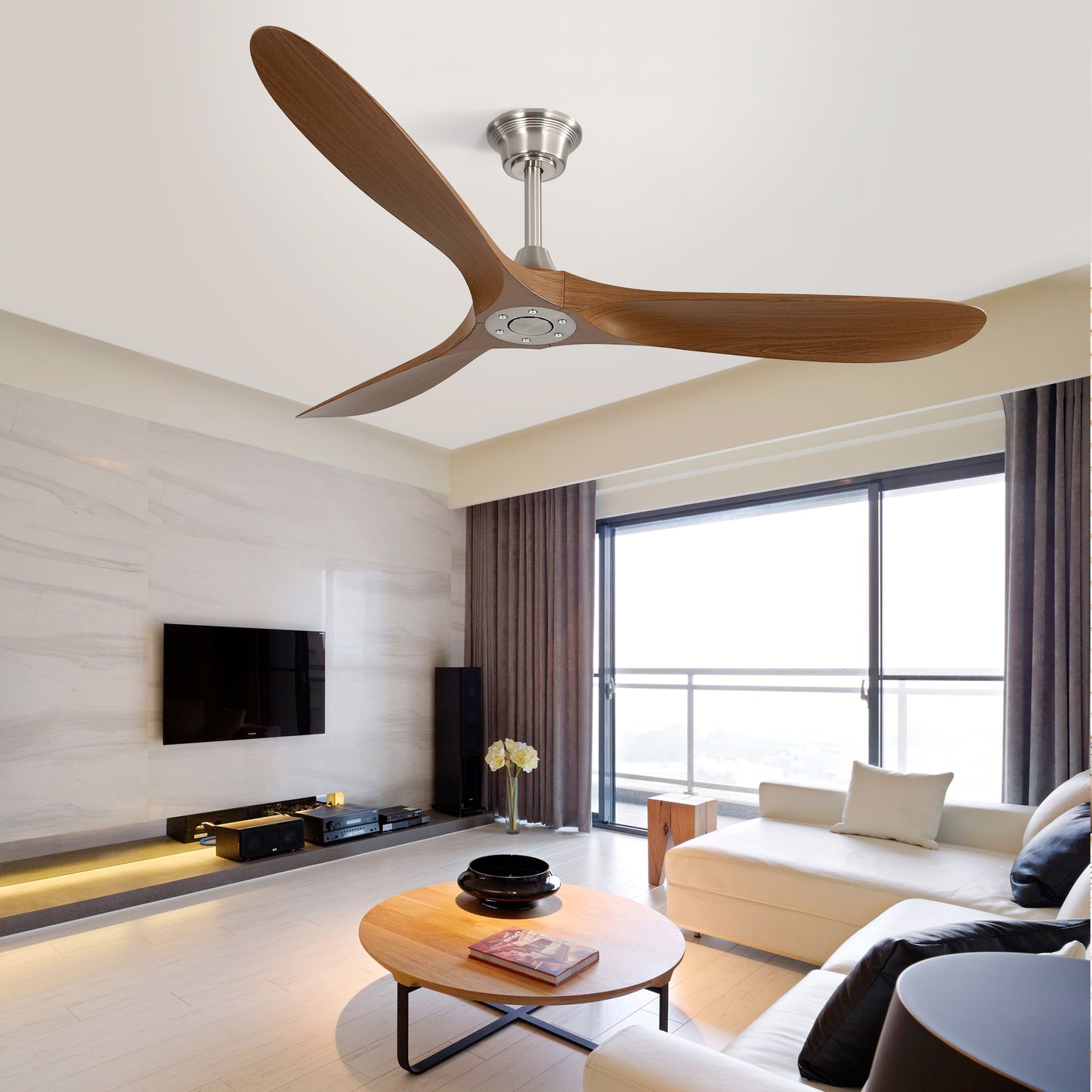 60 Inch Outdoor Ceiling Fan Without Light 3 ABS Blade with Smart APP Control