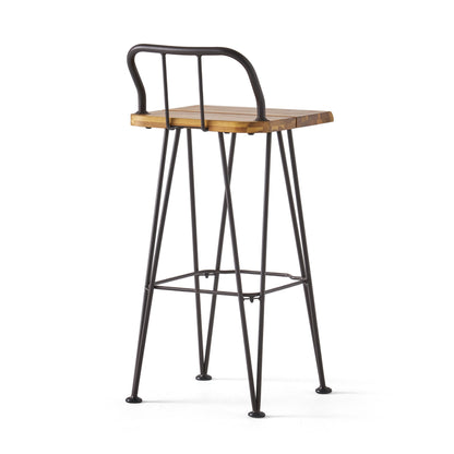 DENALI INDUSTIAL WOOD AND METAL BARSTOOL