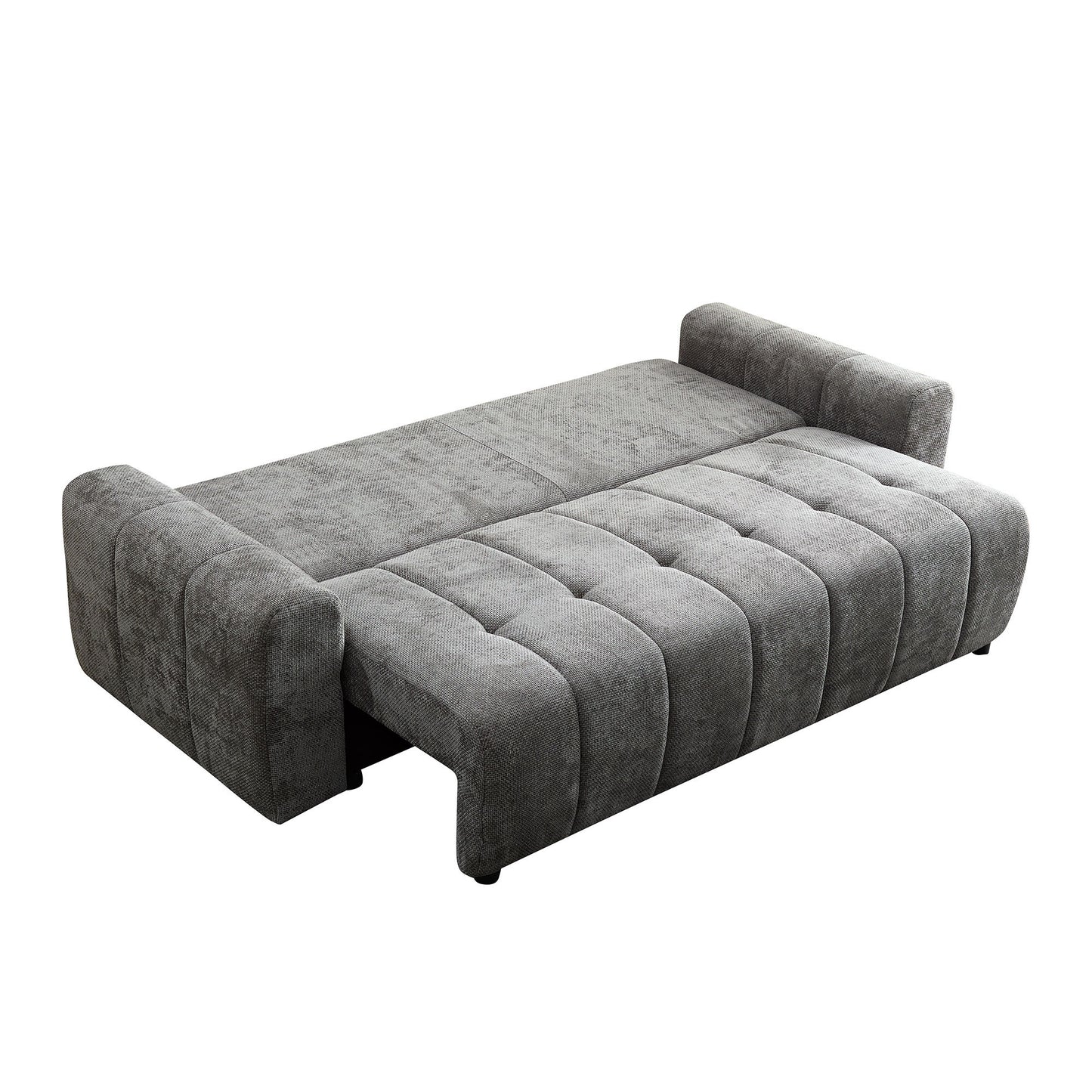 94.49''Sleeper Sofa, Sofa Bed- 2 in 1 Pull Out Couch Bed with Storage Chaise for Living Room, Sofa Sleeper with Pull Out Bed, Dark Grey Couch