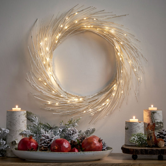 24" PAPER WREATH WITH LED LIGHTS