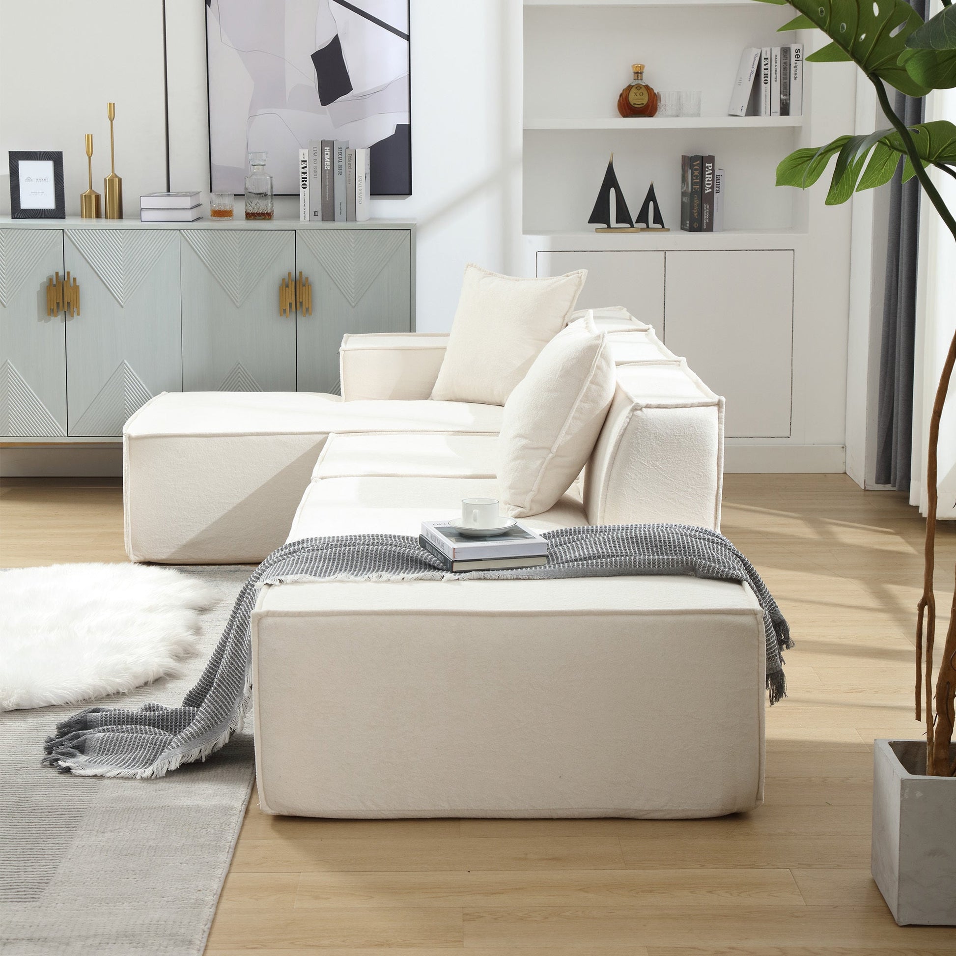 Modular Cloud Sofa Sectional, Free Combination, L-shaped