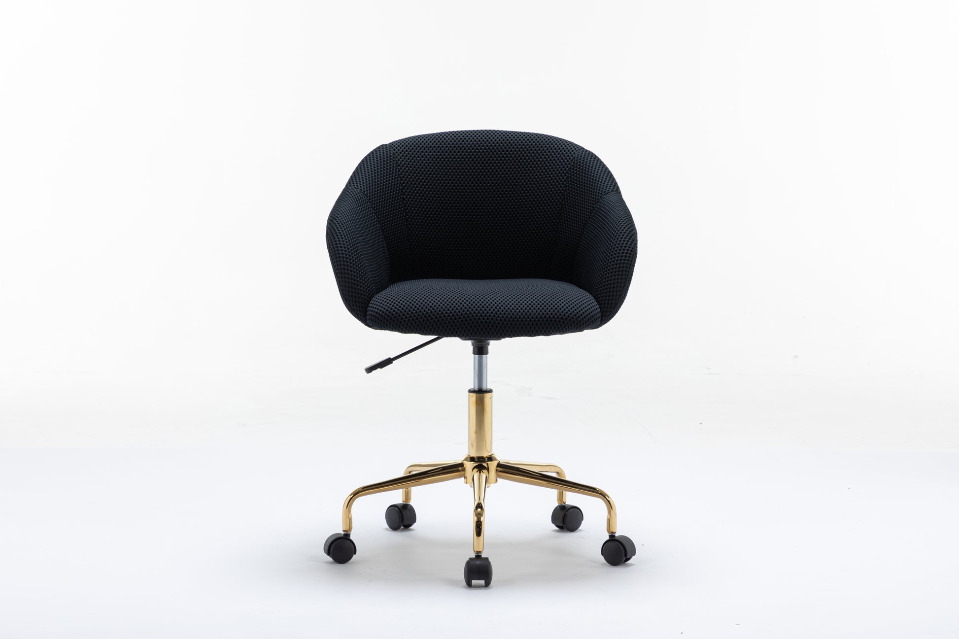 047-Mesh Fabric Home Office 360°Swivel Chair Adjustable Height With Gold Metal Base,Black