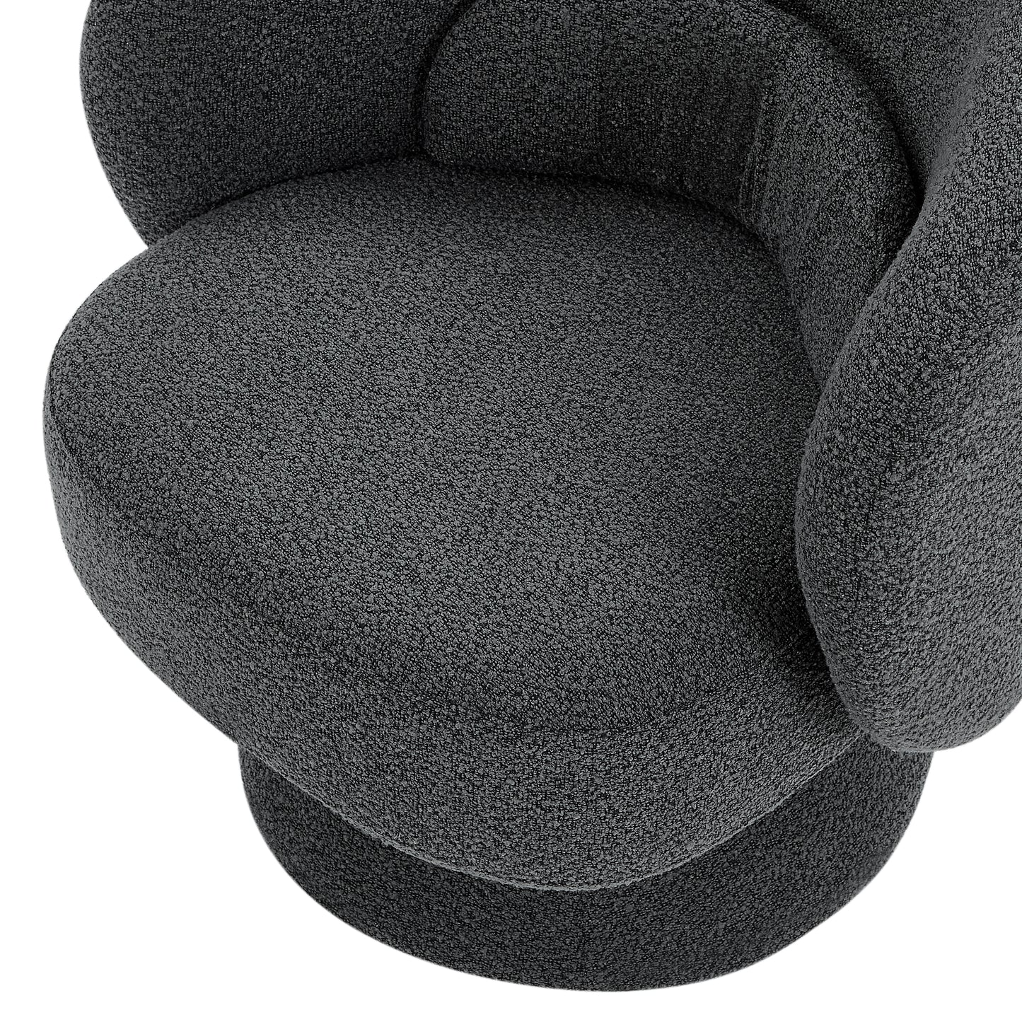 360 Degree Swivel Sherpa Accent Chair Modern Style Barrel Chair with Toss Pillows for home office, living room, bedroom, Dark Grey