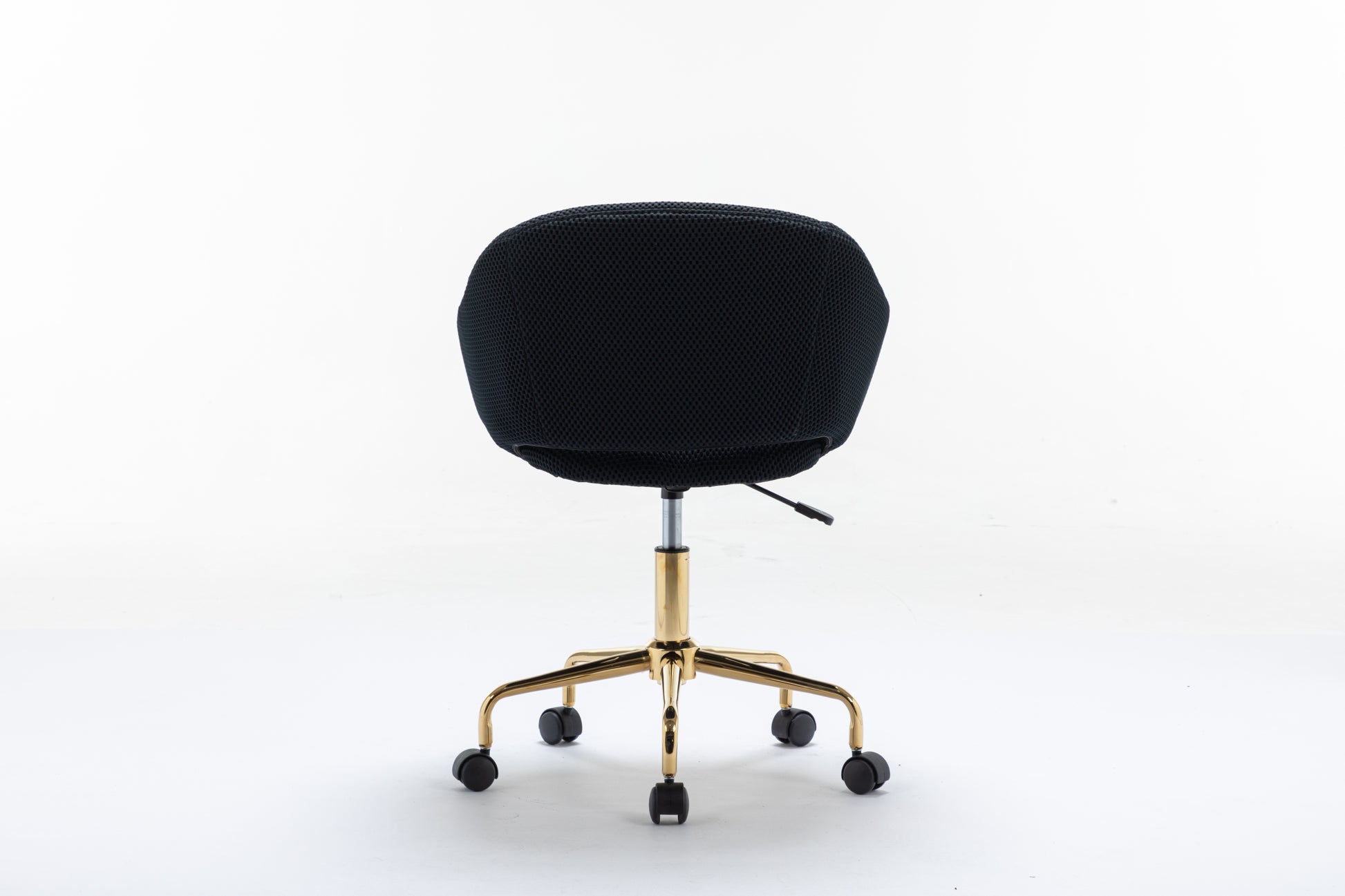 047-Mesh Fabric Home Office 360°Swivel Chair Adjustable Height With Gold Metal Base,Black