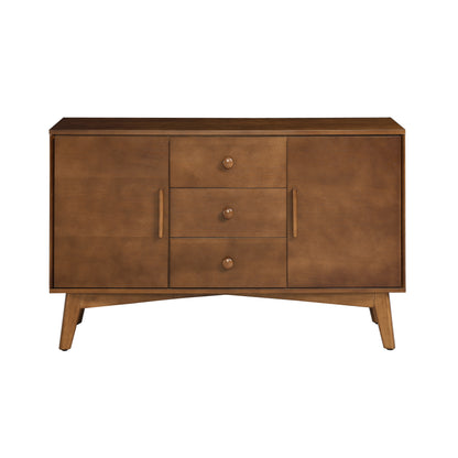 47.3" Mid Century Modern Sideboard Buffet Cabinet with Storage, Storage Cabinet with 2 Doors and 3 Drawers for Kitchen Dining Living Room Bedroom, Accent Console Table, Walnut