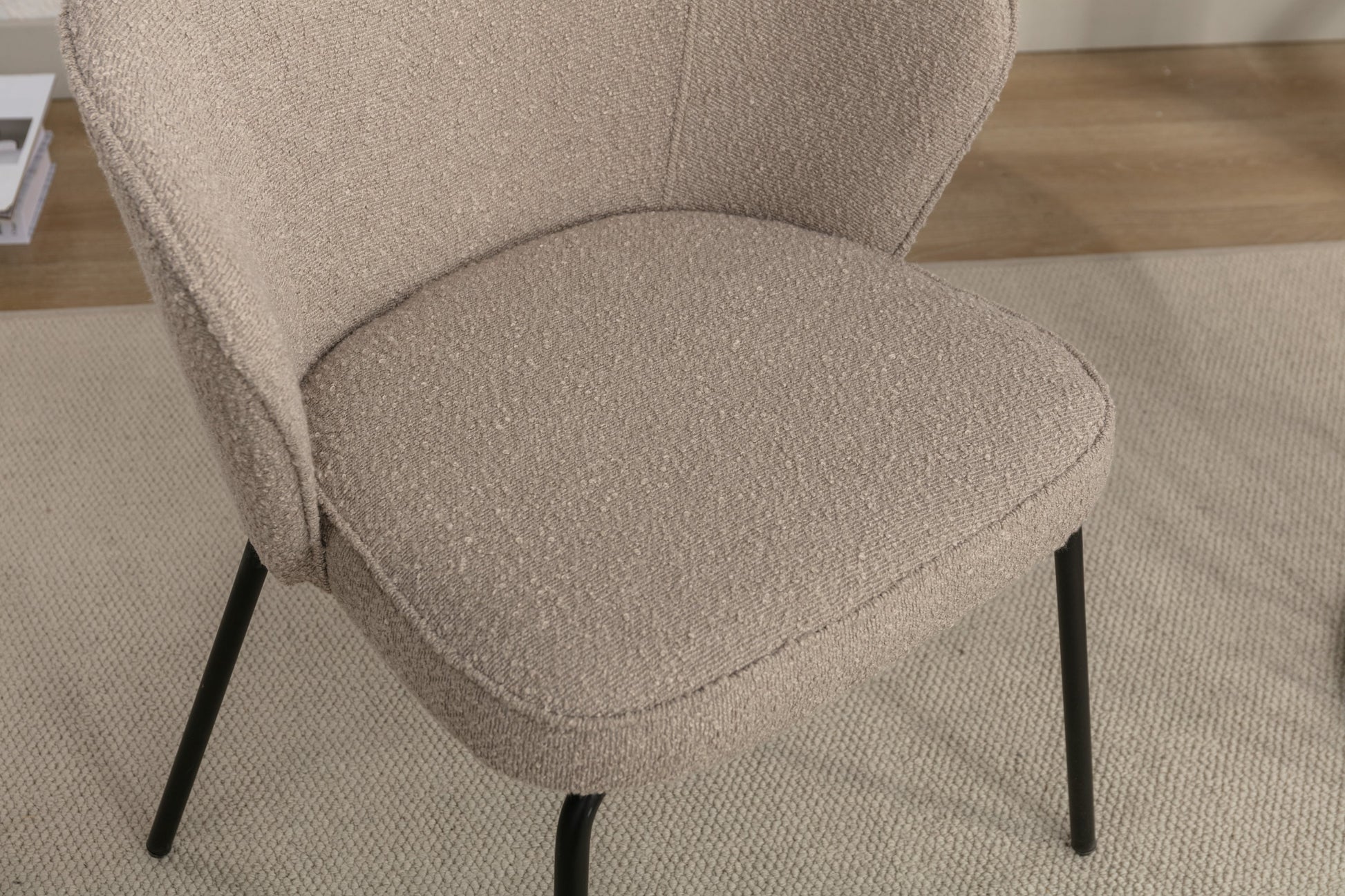 Retro Minimalist Modern Boucle Fabric Dining Chairs