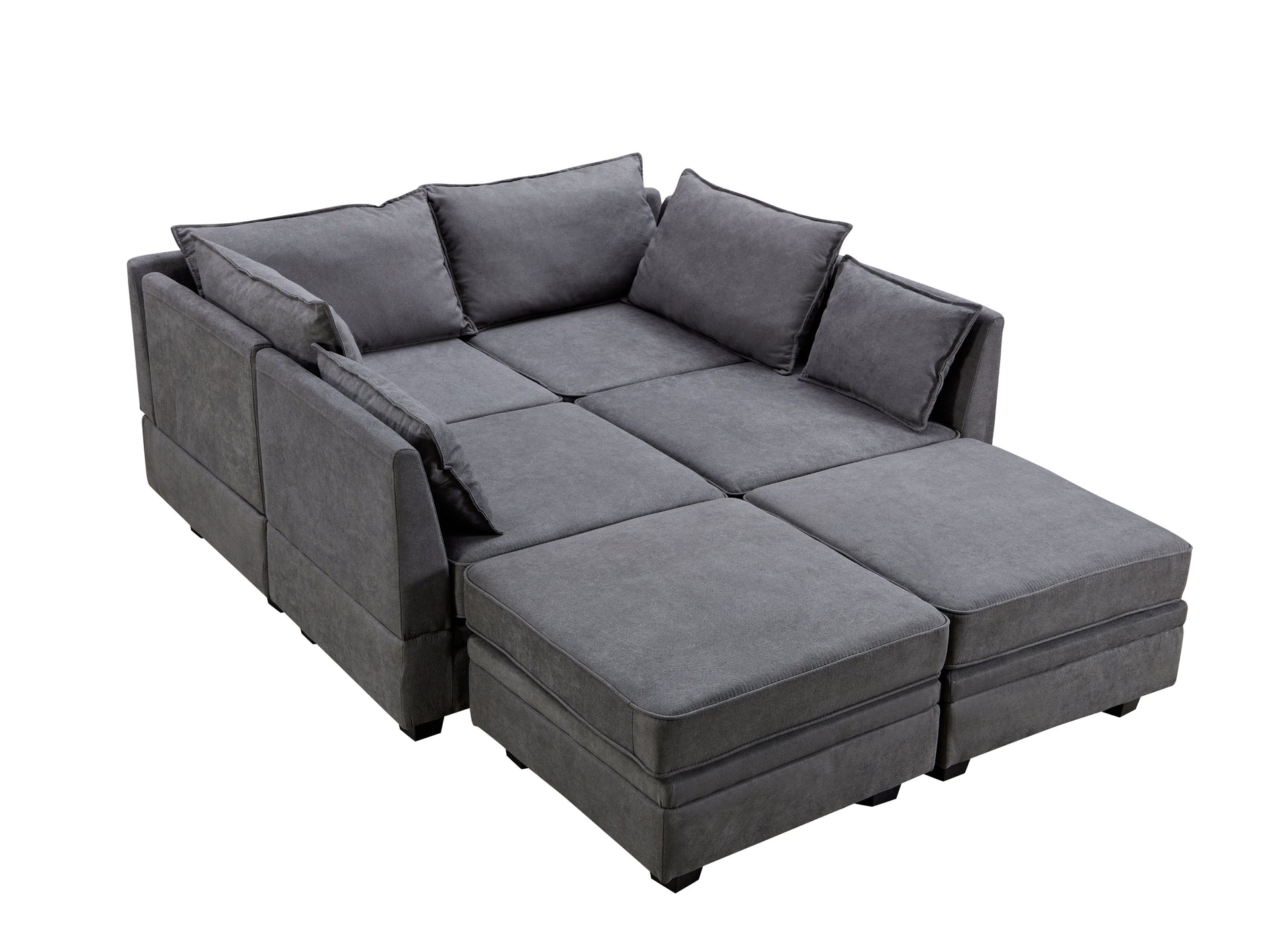 U_Style Modern Large U-Shape Modular Sectional Sofa,  Convertible Sofa Bed with Reversible Chaise for Living Room, Storage Seat