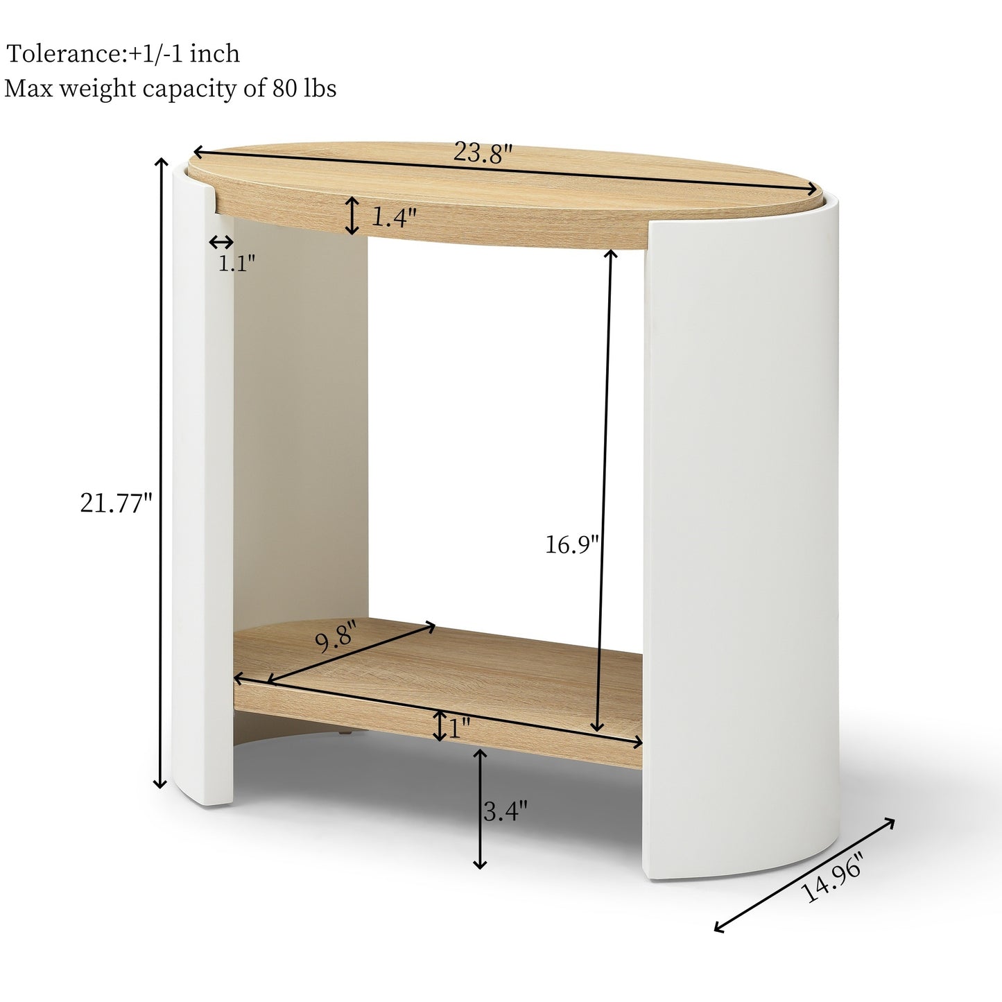 3 Table Set Round Coffee Table ,31" Coffee Table for Living Room,2-Tier Rustic Wood Desktop with Storage Shelf Modern Design Home Furniture(Natural color and white)