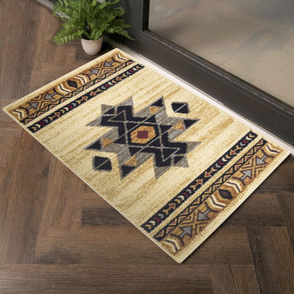 Tribes GC_YLS4006 Cream 5 ft. 3 in. x 7 ft. 3 in. Southwest Area Rug