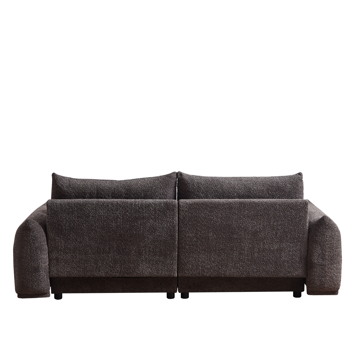 Lamb's wool 2-seater cushion sofa 90'' comfortable sofa for living room Bedroom and other casual spaces Lamb's wool sofa with 2 cushions and 2 ball pillows. (gray)