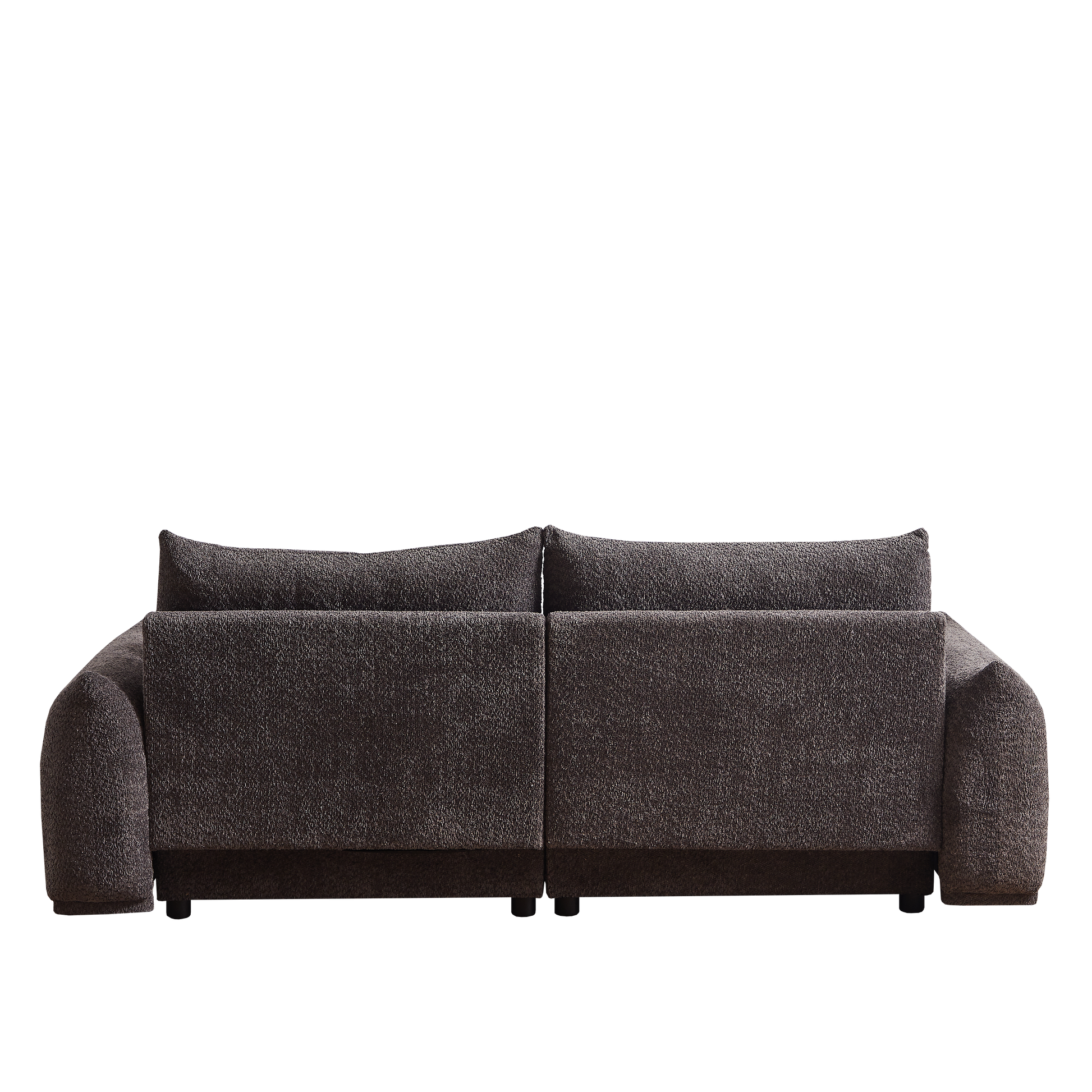 Lamb's wool 2-seater cushion sofa 90'' comfortable sofa for living room Bedroom and other casual spaces Lamb's wool sofa with 2 cushions and 2 ball pillows. (gray)