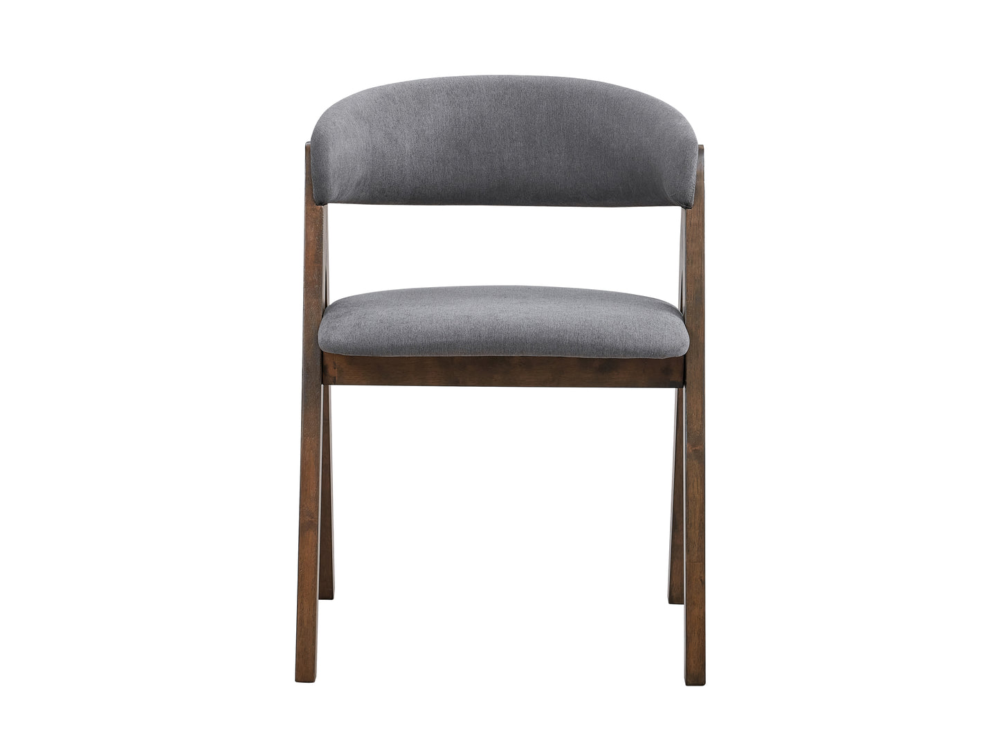 ACME Keiki Side Chair (Set-2), Gray Fabric & Walnut Finish DN02916