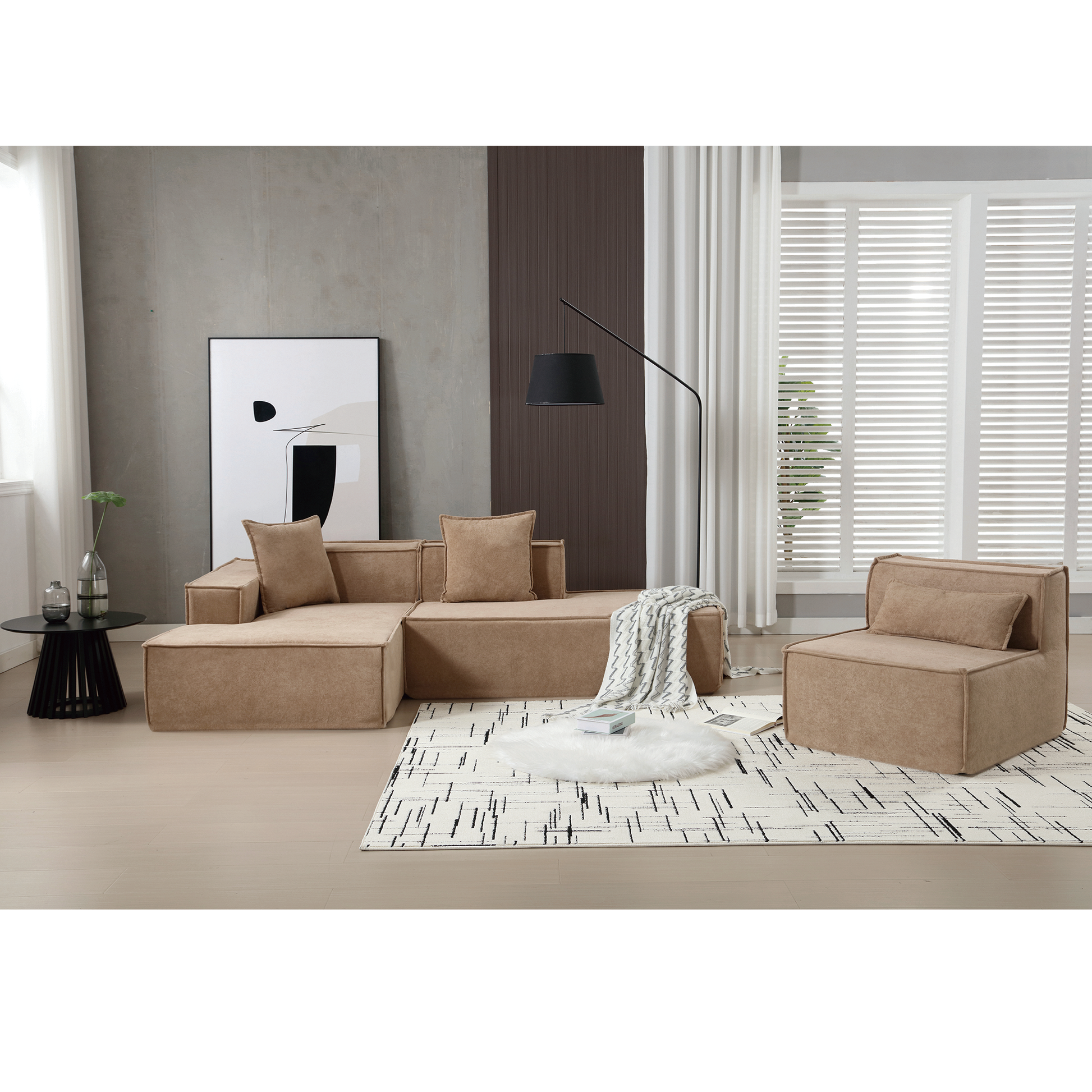 Modular Cloud Sofa Sectional, Free Combination, L-shaped