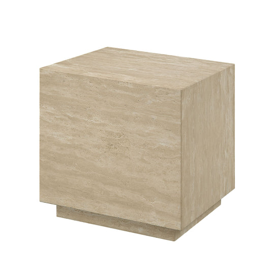 ACME Deon End Table, Beige Travertine LV04246