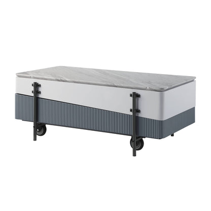 Wilkins Gray & White High Gloss Finish Coffee Table W/Lift Top