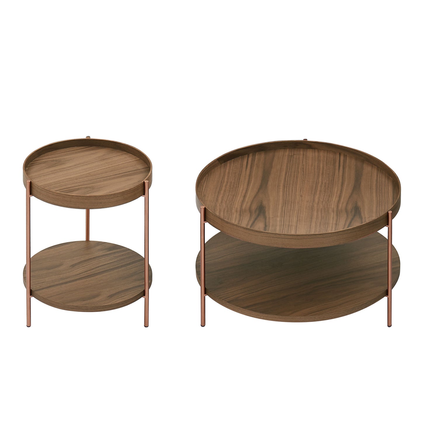 Retro Ronnie 2-Piece Modern 2 tier Round Coffee Table Set