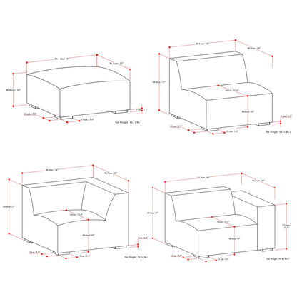 Rex Left Sectional Sofa and Ottoman