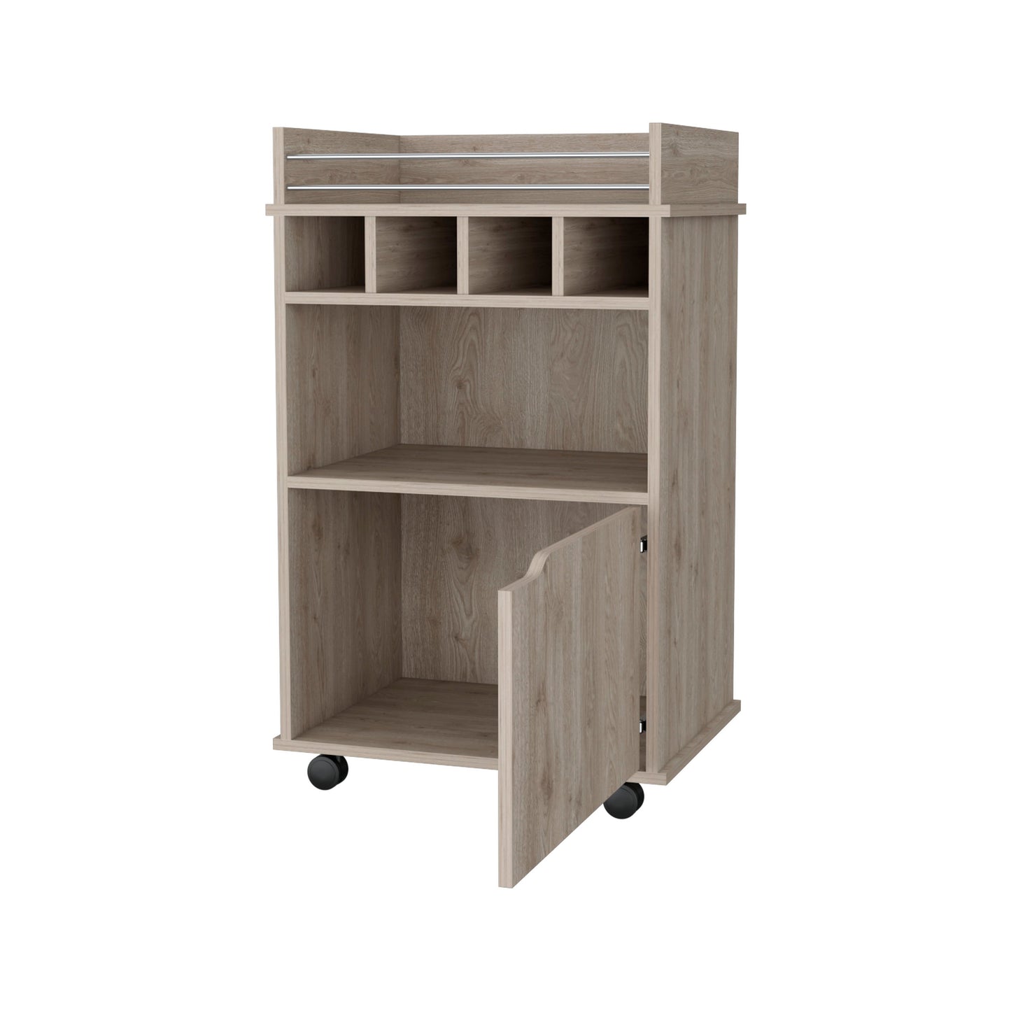 Hannah Macadamia 1-Door Bar Cart