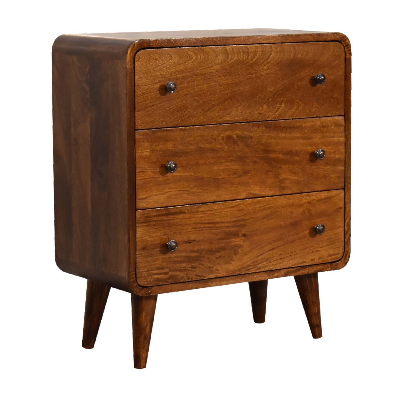 Artisan Furniture Solid Wood Mini Curved Chestnut Chest