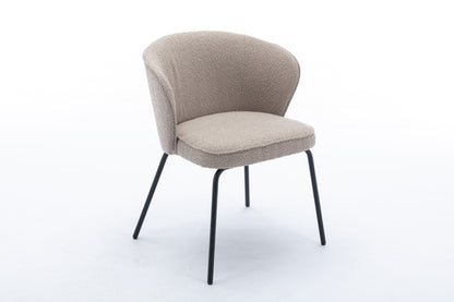 Retro Minimalist Modern Boucle Fabric Dining Chairs