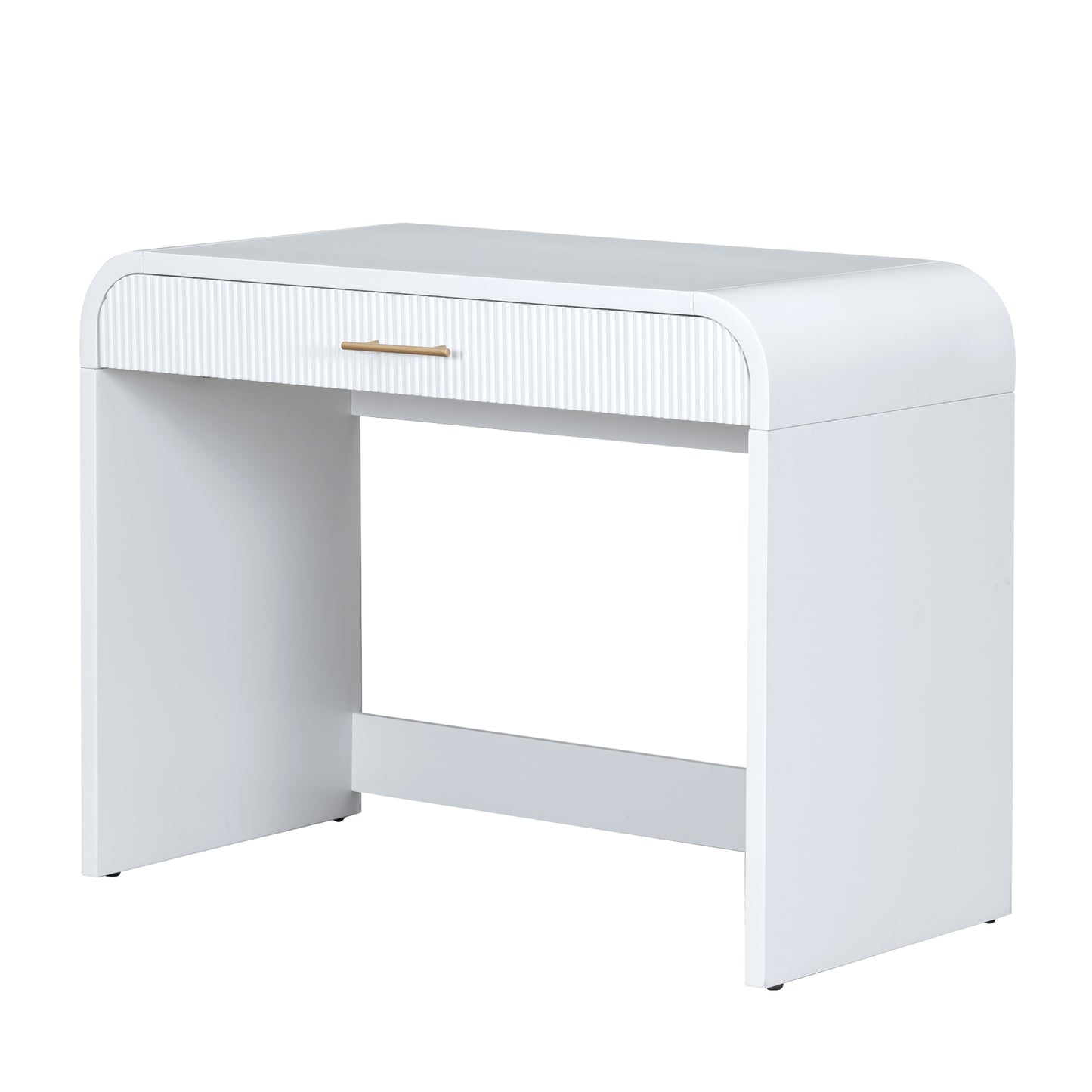 39" Makeup Vanity Table with Mirror Touch Screen Lighted Mirror, Dressing Table with Drawer for Bedroom, White