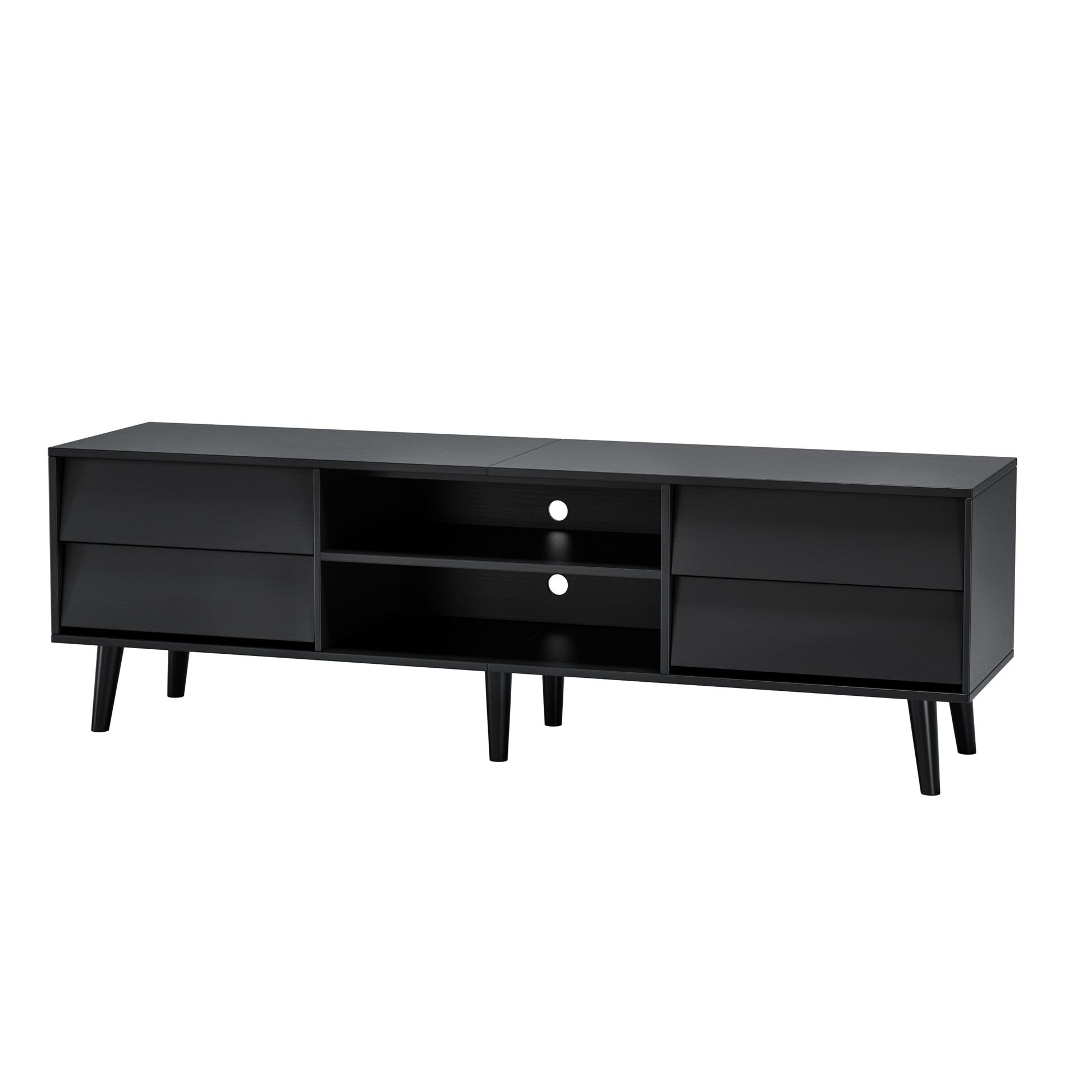 63 Inch TV Stand Features Vintage-style and Bevel Design, TV Stand with Drawers, Entertainment Center for Living Room Bedroom, TV Media Console