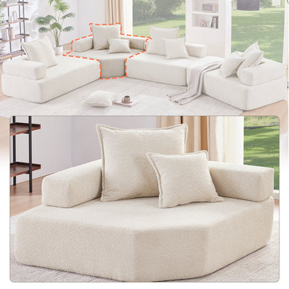 Corner Frame for Oversized Modular U Shaped Sectional Sofa,Luxury Boucle Floor Couch Set,Convertible Sleeper Couch,Spacious Foam-Filled Sofa Bed for Living Room