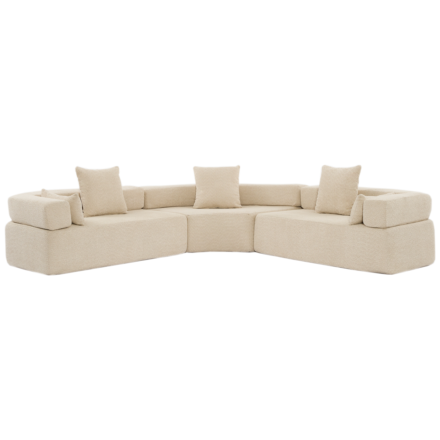 Henry Khaki Oversized Modern Modular Curved Sofa