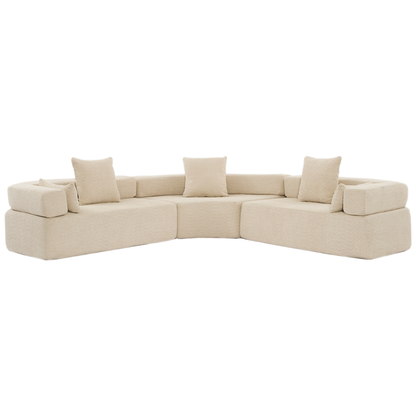 Henry Khaki Oversized Modern Modular Curved Sofa