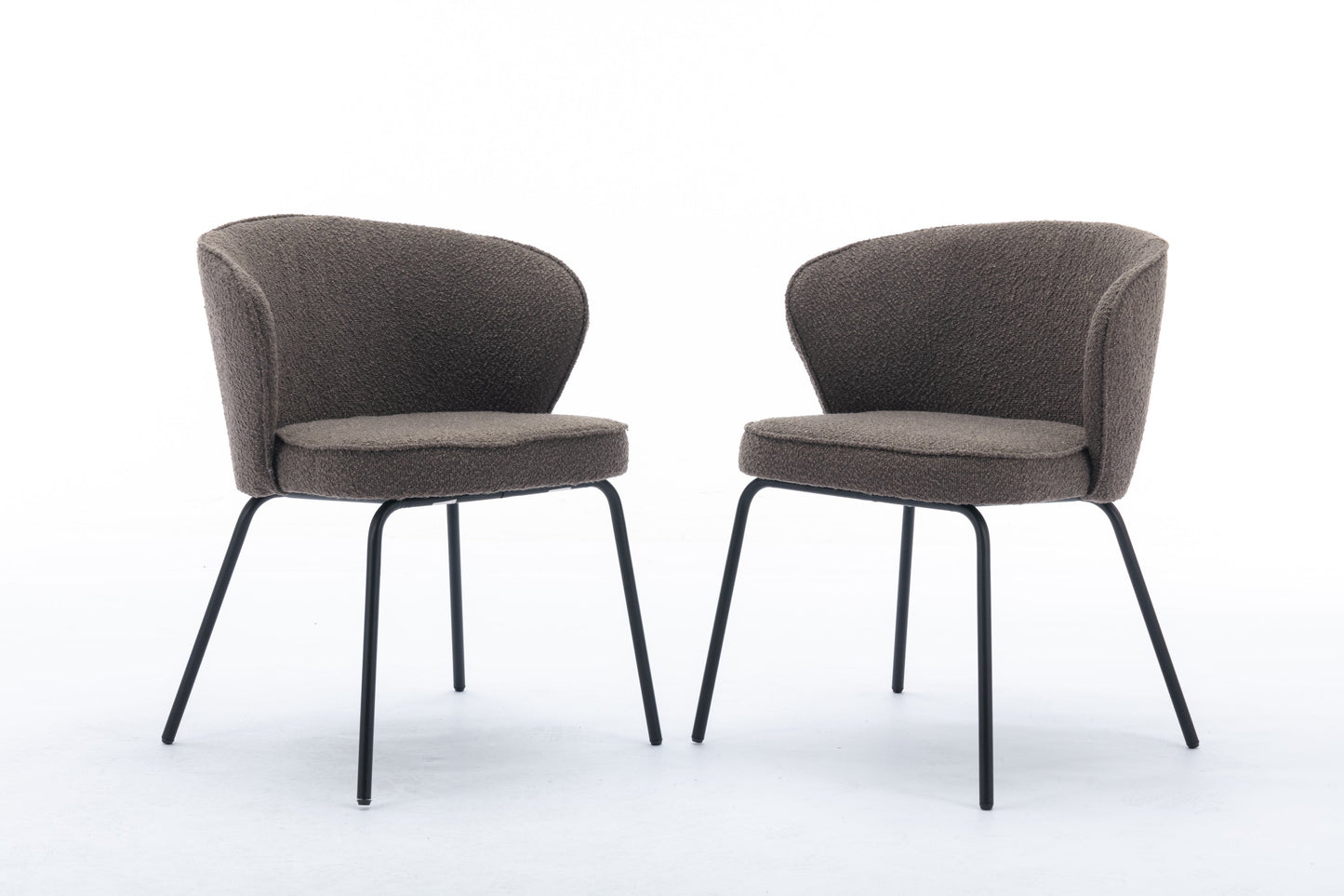 Retro Minimalist Modern Boucle Fabric Dining Chairs