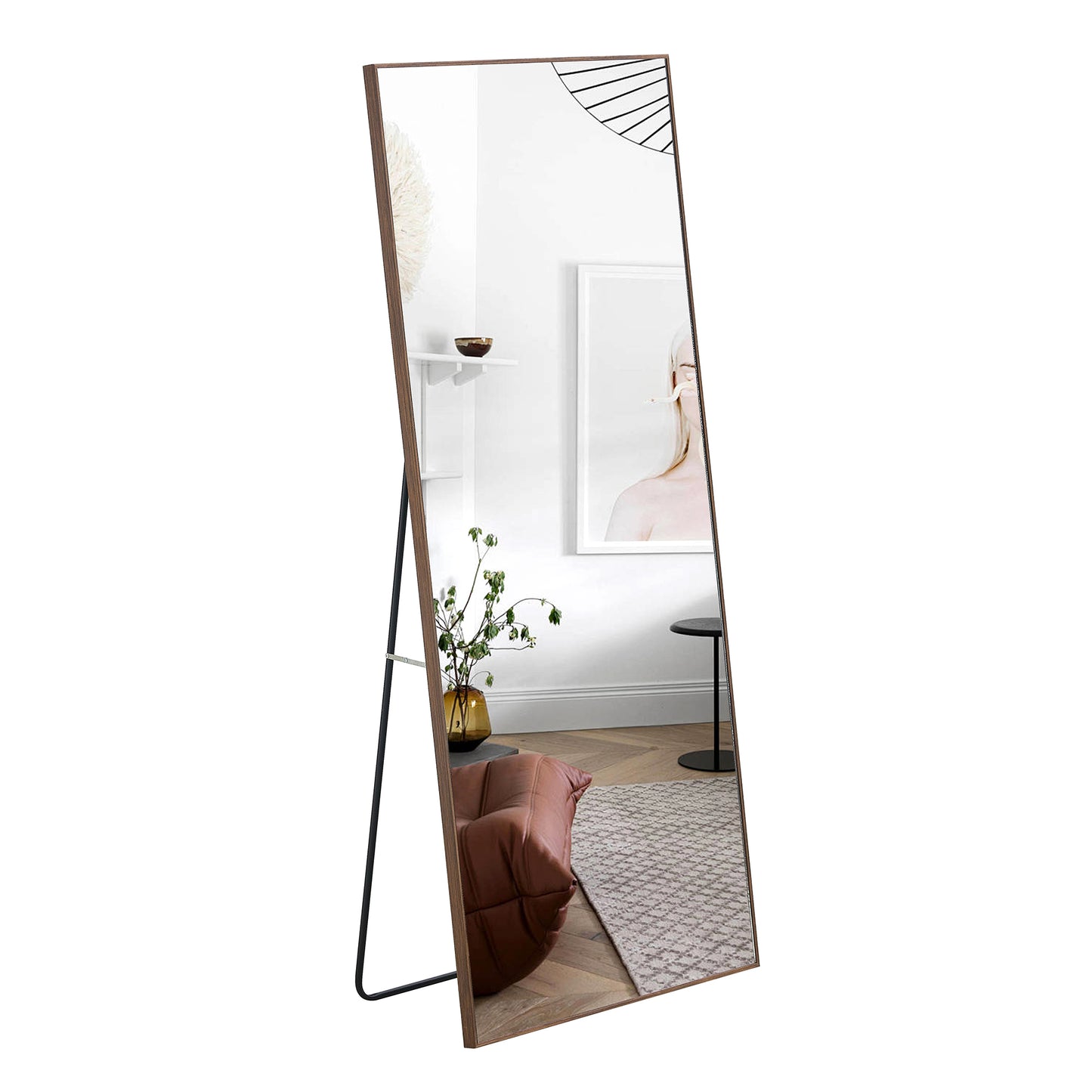 Fourth generation solid wood frame long mirror, dressing mirror, bedroom foyer, decorative mirror, clothing store, floor to ceiling mirror, wall mounted. 71 "* 31.4"