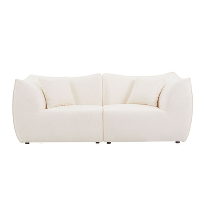 Mid-Century Modern 2 Seater Sofa Couch for Living Room, Bedroom, Apartment, Studio, Small Space, Beige